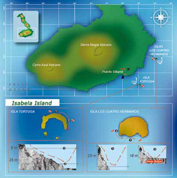 galapagos diving map